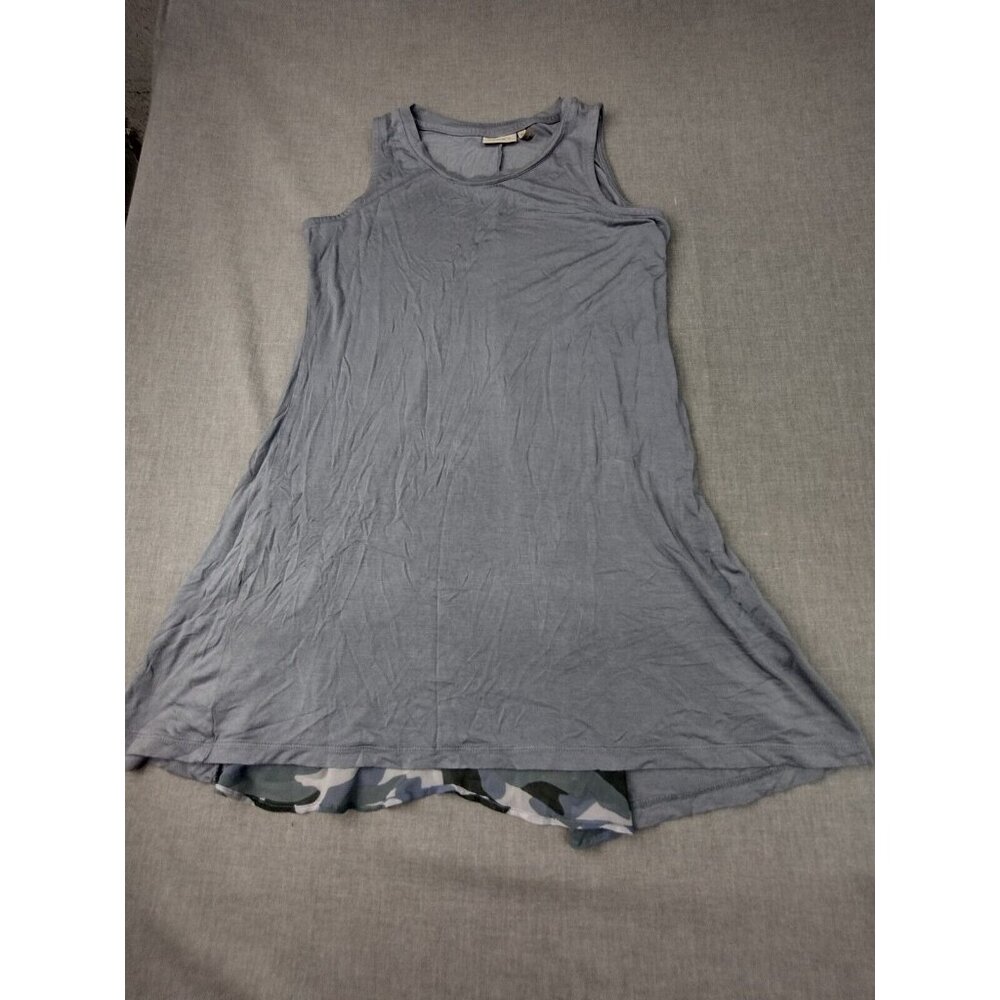 Logo Lori Goldstein Women's Light Blue Camo Tunic Dress High-Low Hem XS USED
